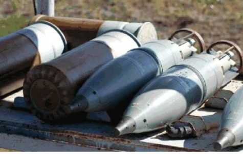 125mm grenades and semi-combustible cartridges used in Russian tanks 