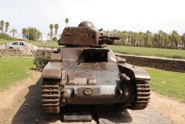 A Renault R-35 light tank preserved somewhere in North Africa 