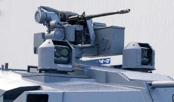 A Kongsberg RS6 remote weapon station equipped with a 30mm XM914 machine gun is installed in the middle of the top of the Abrams X tank turret 