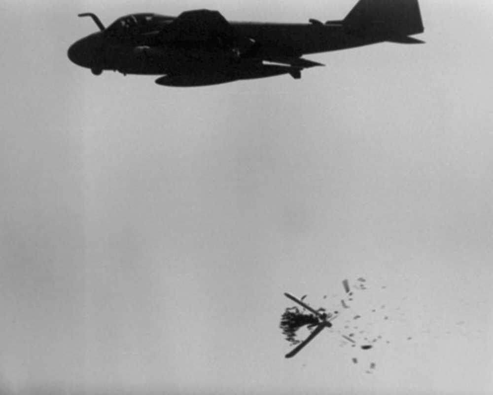 A-6E launched CBU-59 cluster bombs at the 