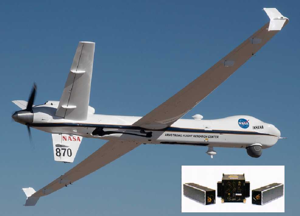 In June 2018, the NASA-affiliated Ihana drone, equipped with a detect and avoid airborne collision avoidance (DAA) system, completed its first flight and tested the DAA system. The small picture shows the DRR radar component. 
