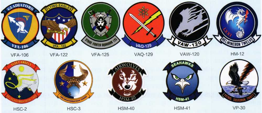 The emblems of the U.S. Navy’s Fleet Supplementary Squadrons