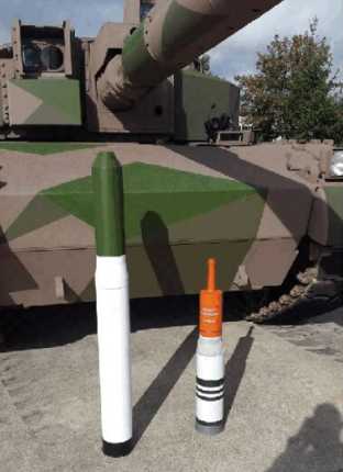 140mm tank gun ammunition publicly displayed in France 