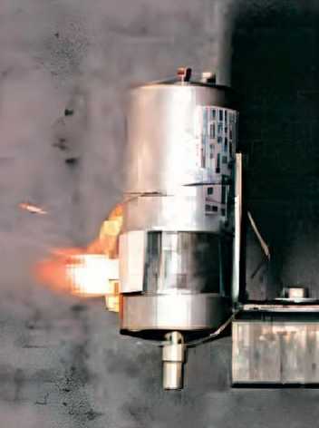 The broken metal can is burning 