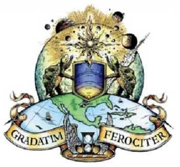 The micro-logo of Blue Origin reads in Latin: 