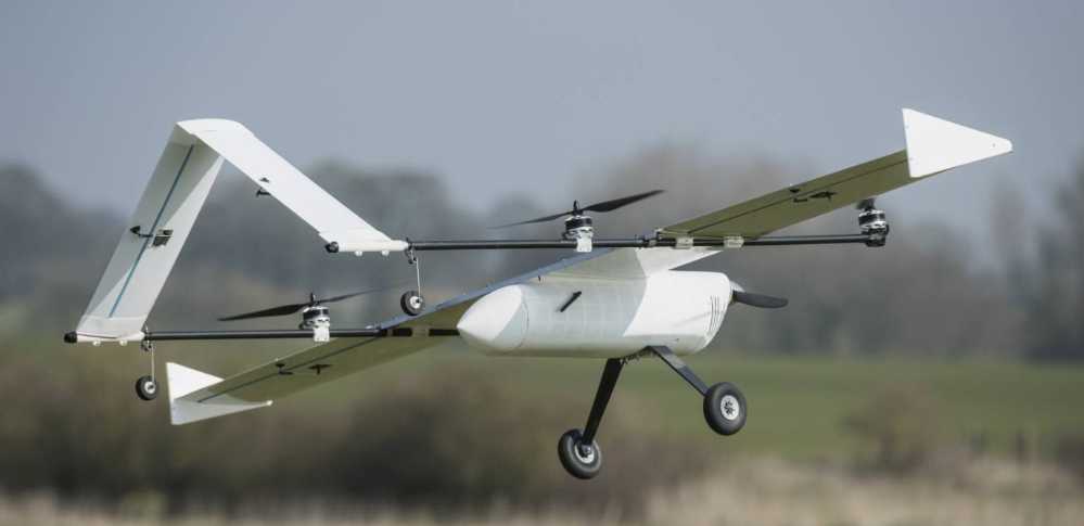 A hybrid drone developed by a research team at the University of Southampton in the UK. 