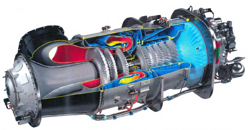 A cross-sectional view of the Canadian PT6C turboshaft engine, which was originally planned to be the power of the Z-10. After the Sino-Canadian cooperation was ruined by the United States, the Z-10 finally chose the domestically produced turboshaft 9 engine with lower power. 