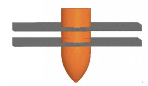 The structure of the electrothermal armor is similar to that of the electromagnetic armor, and is also composed of two metal plates, a power supply and a capacitor bank 