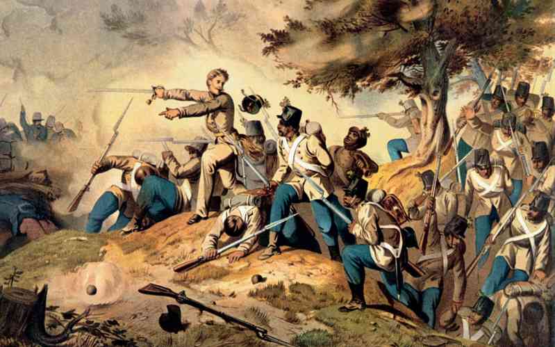 Painting depicting the Battle of Montebello. The Battle of Montebello (in today’s Italy) on May 20, 1859 was a small battle in the Second Italian War of Independence. The two sides involved were the French (infantry) and Sardinian (cavalry) coalition forces and the Austrian army. As a result, the latter was defeated, and the Austrian army retreated on the front line, which shocked the public opinion of the German countries. 