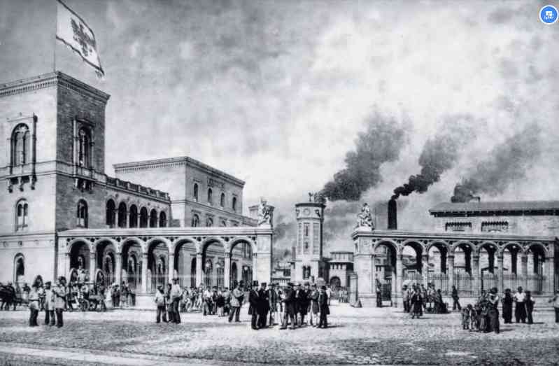 The print depicts Berlin in 1862, when there were many large industrial companies in Berlin, such as Borsig, which produced railway locomotives. Agricultural reform and industrial investment promoted the rapid growth of Prussia’s economy. It was with a strong economic foundation that the Prussian government submitted a military reform plan with a total budget of 9.5 million thalers to the House of Representatives at the behest of William the Great. 