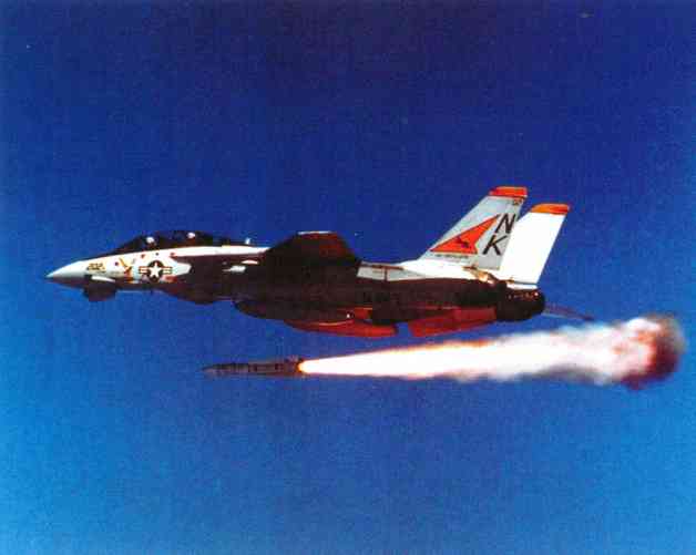 Facing the Soviet Union’s saturation strike, the United States took out the combination of F14+AIM-54 long-range air-to-air missiles to protect the safety of the aircraft carrier battle group. 