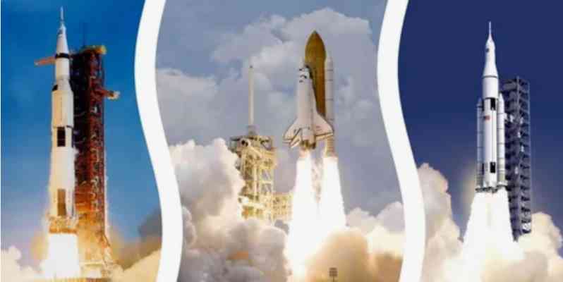 From the Saturn V heavy launch vehicle, to the space shuttle, to the Space Launch System (SLS), three generations of flagship launch vehicles represent the past and future of US space 