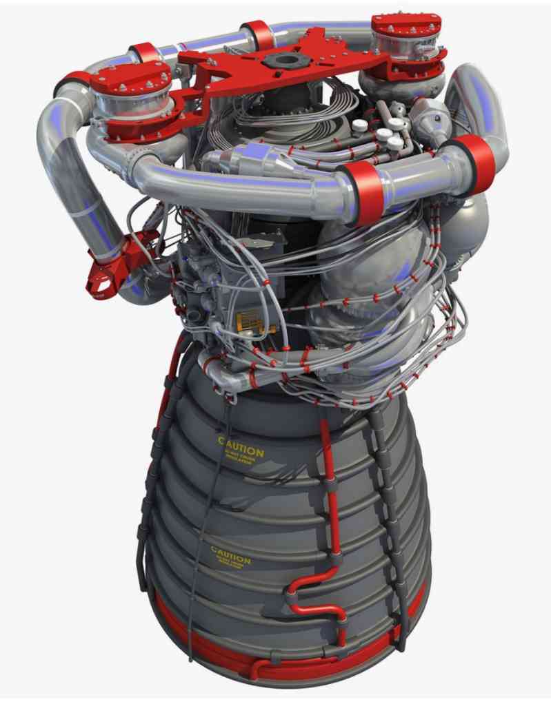 3D rendering of RS-25 engine structure 