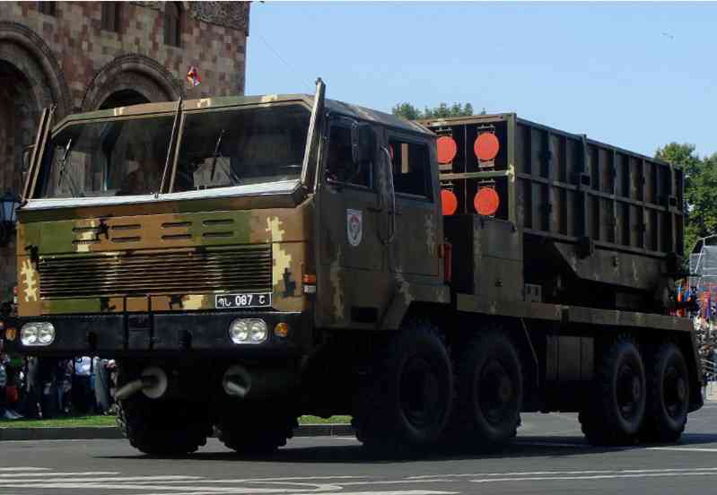 WM80 rocket launcher at the Armenian military parade 