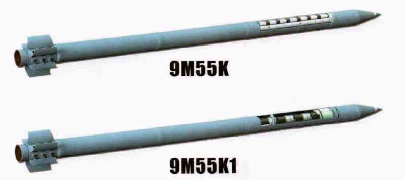 BM30 equipped with 9M55K (anti-personnel) and 9M55K1 (anti-armor target) cluster munitions 