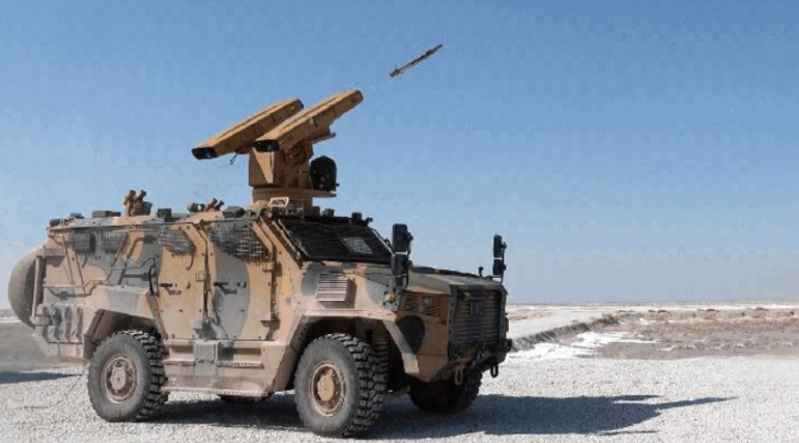 Vulan 4X4 multi-purpose armored vehicle launches Falcon air defense missiles 