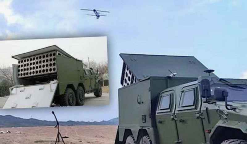 An off-road vehicle carries 48 drones, which is both a drone and a cruise missile. Cruise missiles are flying towards you all over the place 