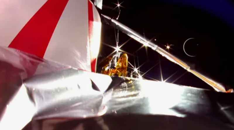 The Peregrine lunar lander is photographed in the Earth-Moon transfer orbit 