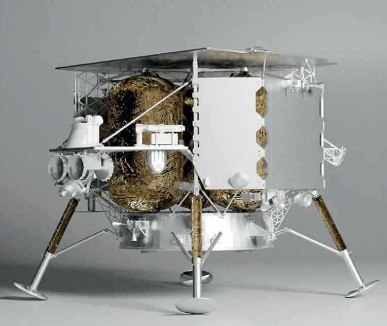 Schematic diagram of the structure of the Peregrine lunar lander 
